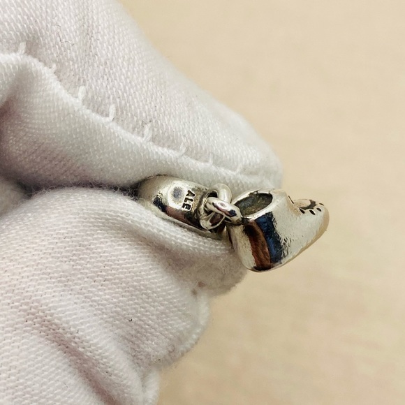 EUC Pandora 790403CZB Sterling Silver & 14k Gold Baby Boy Booty Dangle Charm - Picture 7 of 9